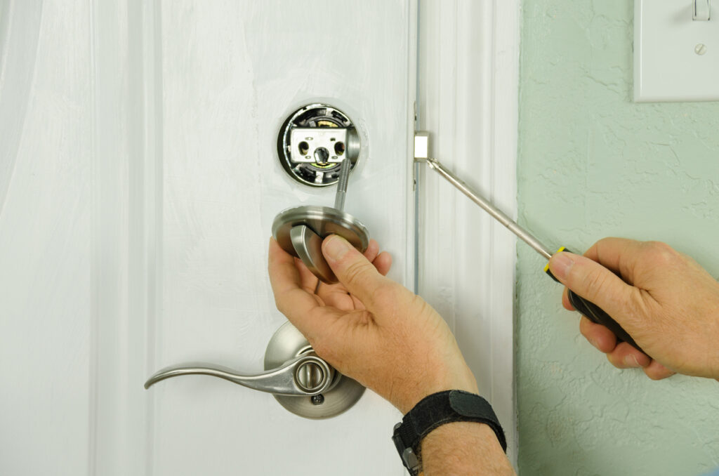 Child safety deadbolt locksmith fixing secure door locks