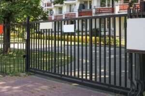 HOA sliding gate with controlled resident-only access